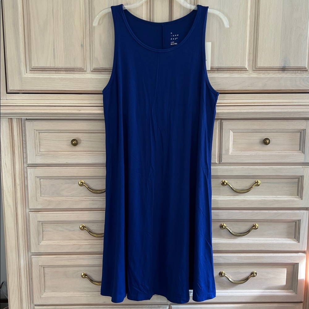A New Day Vibrant Blue Sleeveless Dress